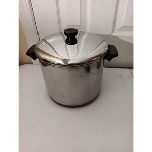 Vintage Revere Ware 8 Quart Stock Pot w Lid Copper Clad Stainless Steel 88